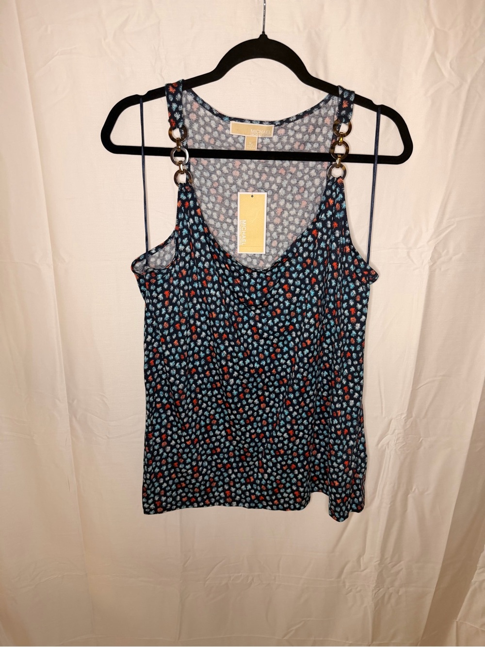 MICHAEL Michael Kors Navy Floral Ring-Detail Camisole
